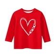 thumbnail image 4 of CCRFTGI Valentine's Day 3/4 Length Sleeve Girls Tops Size 7-8 Funny Love Heart Print T Shirts Girls Fashion Round Neck Tshirts Casual Fall Spring Gifts for Girls Red 4-5Y, 4 of 4