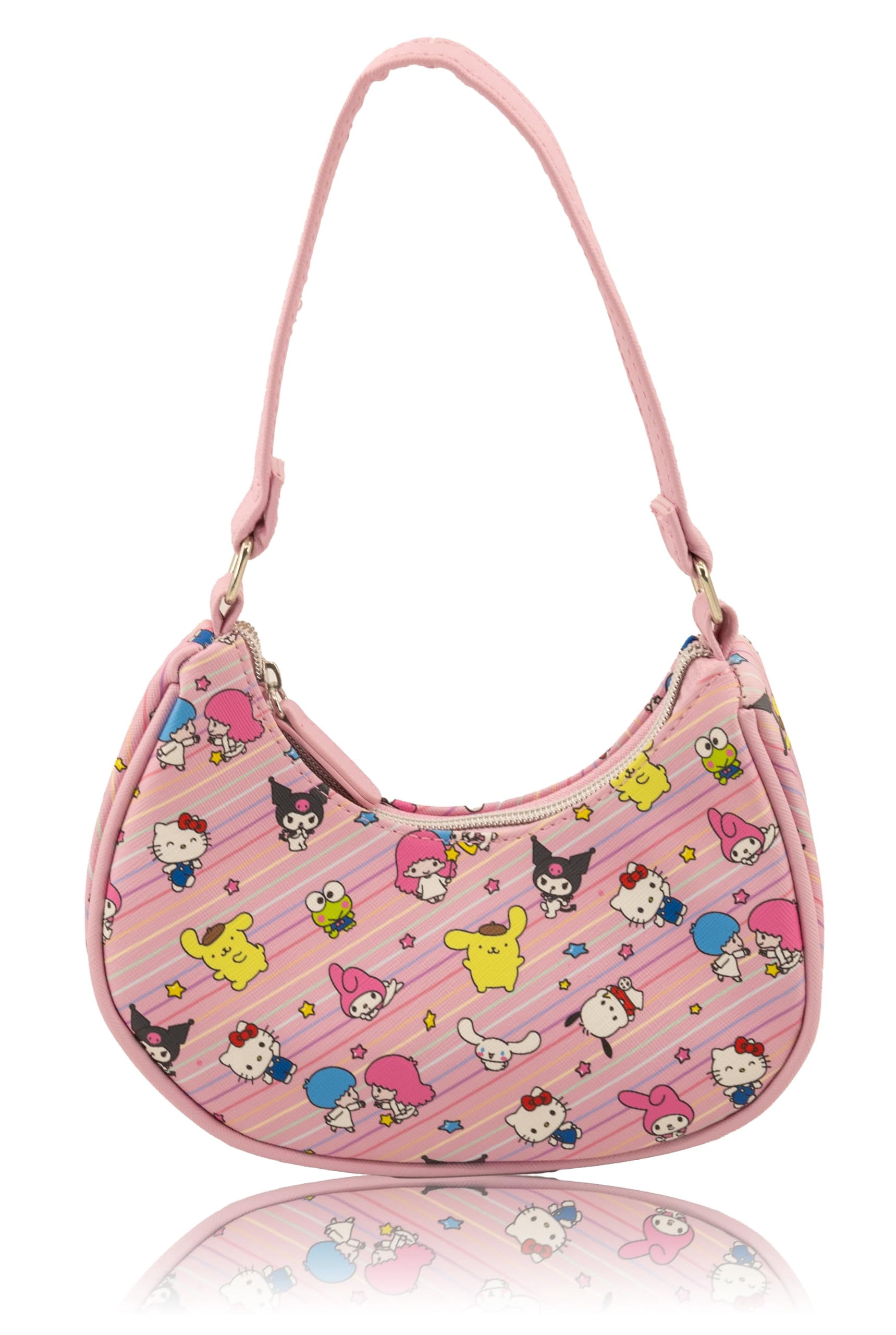Sanrio Hello Kitty and Friends Hobo Handbag Purse for Girls  Hello Kitty Crossbody Shoulder Bag  Small PU Leather Toddler Purse, Preschool Handbag, Everyday Tote or Mini Travel Purse Ages 3+