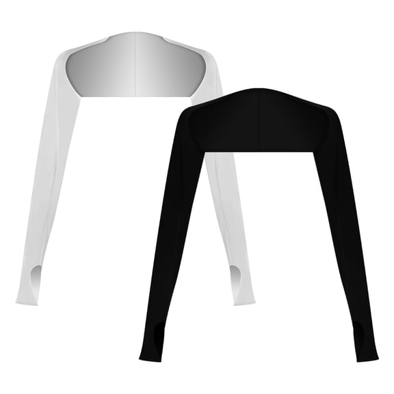 2Pairs Cooling Shawl Arm Sleeves Sun Protection Shawl Golf Shawl Anti-UV Arm Sleeves with Finger Hole for Cycling,2 x Shawl Arm Sleeves,black&white