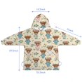 thumbnail image 7 of Beige Highland Cow Flower Pajama Pattern Blanket Hoodies for Kids 6-13YR Oversize Wearable Blanket Hoodies for Boys Girls Teens, 7 of 7