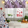 thumbnail image 5 of Purple Tropical Leaves Curtain Valances for Windows, Kitchen Valance Window Treatments Panel 2 Pack, Simple Watercolor Palm Plants Rod Pocket Short Curtains for Bathroom Bedroom 60 x 18 Inch, 5 of 8
