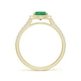 thumbnail image 2 of ANGARA Natural Prong-Set Oval 1.1 ct Emerald Halo Ring with Diamonds in 14K Yellow Gold for Women (Size-8x6mm) | May Birthstone, Birthday, Anniversary, Jewelry Gift for Women | Natural Emerald Ring, 2 of 9
