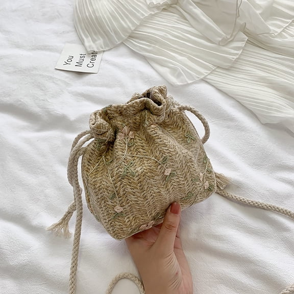 WIZUTIZ Women Crossbody Fashion Shoulder Drawstring Dumplings Womens Messenger Bags Womens Crossbody Bags Shoulder Bags Medium Solid Bags Waterproof Classic Bag 1 PC Khaki