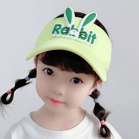 

XINKAIRUN Kids Summer Visor Solid Hat Fashion Hats for Kids Green