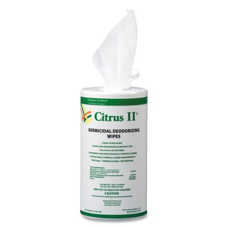 Citrus II Fresh Citrus Scent Germicidal Deodorizing Wipes, 125 count, 1.9 lb
