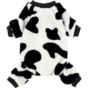 Fitwarm Adorable Milk Cows Pet Dog Clothes Comfy Velvet Winter Pajamas Coat Jumpsuit XL
