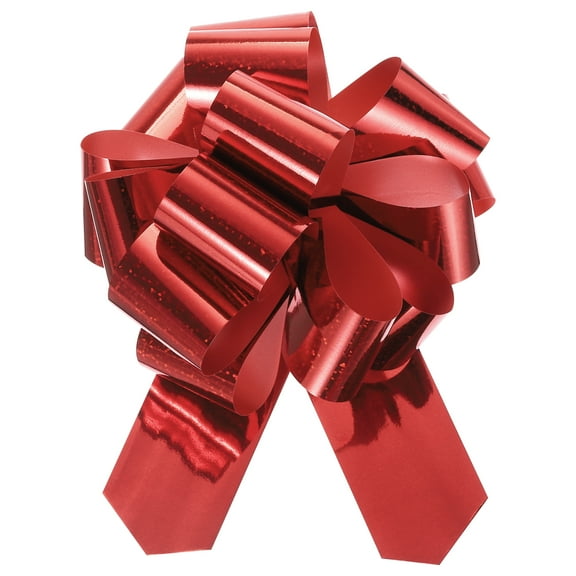 Metallic Large Big Pull Bow Glitter Gift Wrapping Bows Ribbon for Wedding Car Baskets Presents Christmas Bow Red_6 inch
