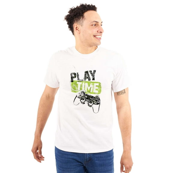 Play Time Video Game Gaming Nerd Men's Big & Tall Crewneck Graphic Tee Brisco Brands 2X