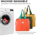 thumbnail image 3 of 2 Pack Reusable Grocery Bags, Washable Shopping Totes Fit in Pocket, Foldable Drawstring Lightweight Grocery Bag for Shopping, 3 of 6