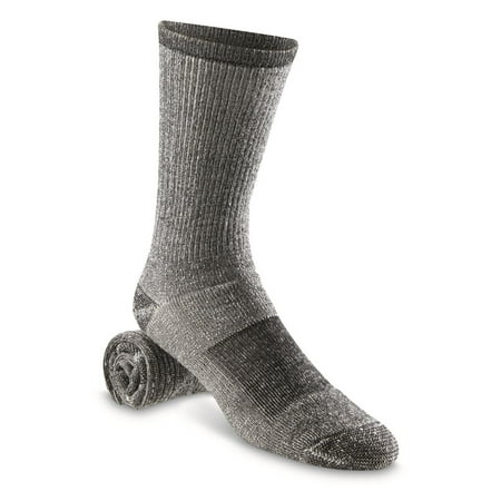 

HuntRite Mens Crew Socks Merino Wool Blend Moisture Wicking Long Calf Mid-High Socks 6 Pairs