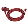 thumbnail image 3 of Hyper Tough 25FT 14AWG 3-Prong Red Outdoor Extension Cord with Triple Outlet, 15 Amps, 3 of 9