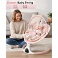 thumbnail image 6 of suihuooo Baby Swing for infants Newborn with Bluetooth and 5 Speed Built-in Soothe Melodies 5-Point Harness,Pink, 6 of 6