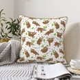 thumbnail image 6 of Fotbe Cute Sloth Pattern Velvet Decorative Throw Pillow Covers with Elegant Piping, Soft Plush Cushion Cover for Sofa, Bed, Car, Office-18"x18", 6 of 8