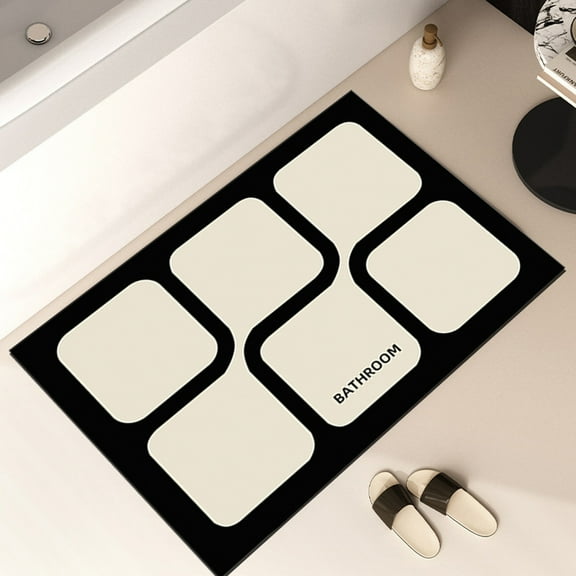 Lilgiuy Summer Savings Clearance Bath Rug- Super Absorbent Quick Dry Rubber Backing Non Slip -Washable Bathroom Floor Mats- Shower Rug for In Front of Bathtub-Shower Room -16x24-