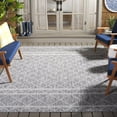 thumbnail image 2 of SAFAVIEH Courtyard Joyce Geometric Indoor/Outdoor Area Rug, Light Grey/Dark Grey, 6'7" x 6'7" Square, 2 of 12