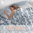 thumbnail image 5 of Blue Botanical Duvet Cover Set, Pastoral Spring Floral Summer Birds Soft Duvet Cover Queen Size Bedding Set 4 Pieces, 1 Quiltcover and 2 Pillowcases with Zipper, 1 Bed Sheet for All Seasons, 5 of 9