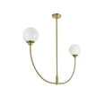 thumbnail image 3 of Living District Nyomi 24" 2-Light Metal/Glass Chandelier in Satin Gold/White, 3 of 7