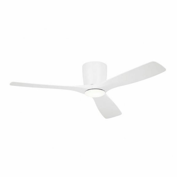 3 Blade Ceiling Fan with Light Kit in Modern Style-10.5 inches Tall and 54 inches Wide-Matte White Finish Bailey Street Home 147-Bel-4952499