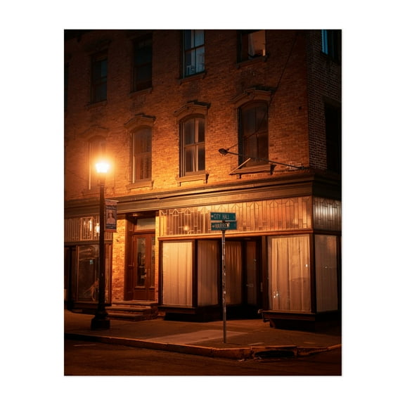 City Hall Place, Hudson - Hudson New York Photography Unframed Wall Art Print 8 x 10 inches