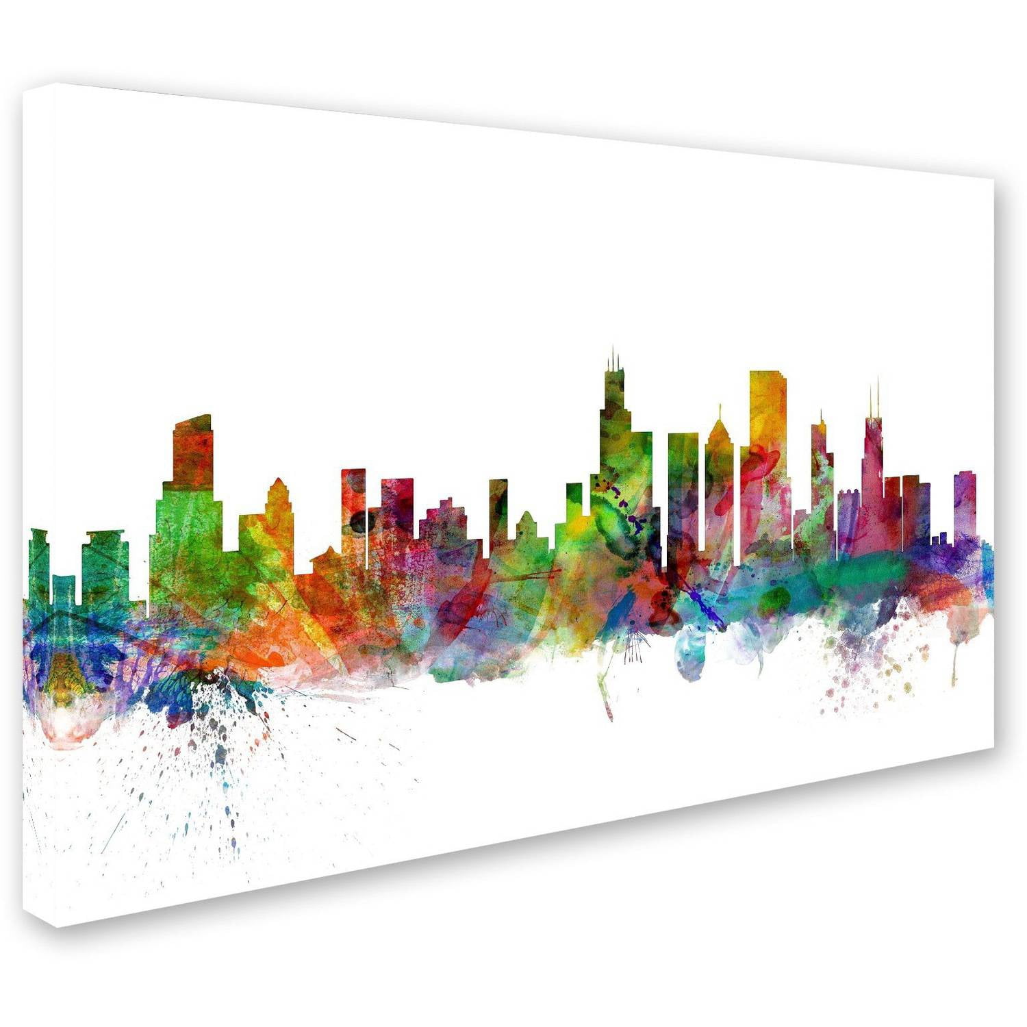 Trademark Fine Art "Chicago Illinois Skyline" Canvas Art by Michael Tompsett