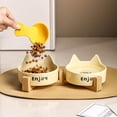 thumbnail image 6 of Ceramic Elevated Cat Bowl with Wooden Stand, No-Spill Pet Food and Water Dish Set, Slip-Resistant Base for Cats and Small Dogs, 6 of 8