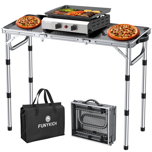 Mesa Plegable para Parrilla FUNYKICH 87x40 cm Ligera y Portátil