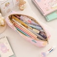 thumbnail image 5 of Linnome Colorful Pencil Pouch Makeup Brush Bag for Home Office Travel Portable Stationery Organizer 8.27x2.36x1.97 Inch, 5 of 6
