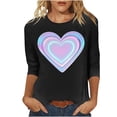 thumbnail image 3 of TaTaai Women's A 3/4 Sleeve Christmas Printed Round-neck Top Gift, 3 of 6