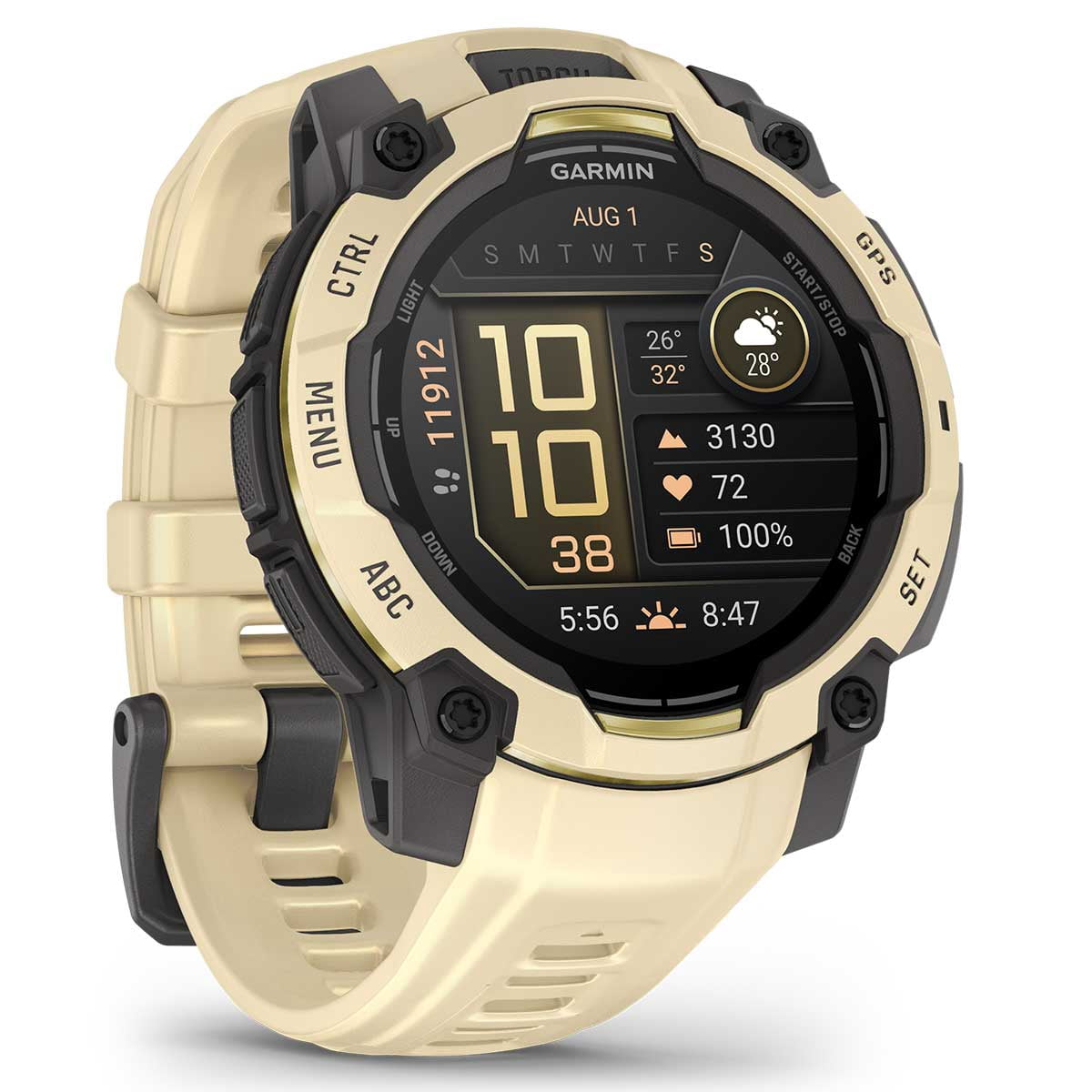 Garmin Instinct 3 Alpine Rush AMOLED (Citrine, 45 mm) Outdoor GPS Smartwatch Gift Box Bundle with PlayBetter HD Screen Protectors, Wall Adapter & Case