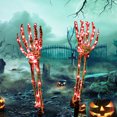 thumbnail image 3 of Bones Hand Halloween Props tamaño real para patio al aire libre jardín césped (rojo) Tmvgtek Para estrenar, 3 of 6