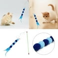 thumbnail image 2 of Artículos Para Mascotas Juguete Para Gatos Juguete Interactivo Juguete Para Gatos Con Plumas Suaves Y Cuentas Azul, 2 of 7