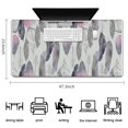 thumbnail image 5 of Long Mouse Pads for Desk,Pink and Grey Watercolor Feather Pattern Desk Mats on Top Of Desks, Desk Mouse Pad Extra Large with 3mm Non-Slip Base and Stitched Edge for Gaming,Office,Work,Home 47.3"x23.6", 5 of 6