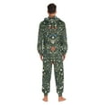 thumbnail image 4 of FORMRS Onesies Pajama for Adults Unisex Hoodie Winter Jumpsuit One Piece Sleepwear, Sizes S-2XL, Green Flowers Pattern, 4 of 7