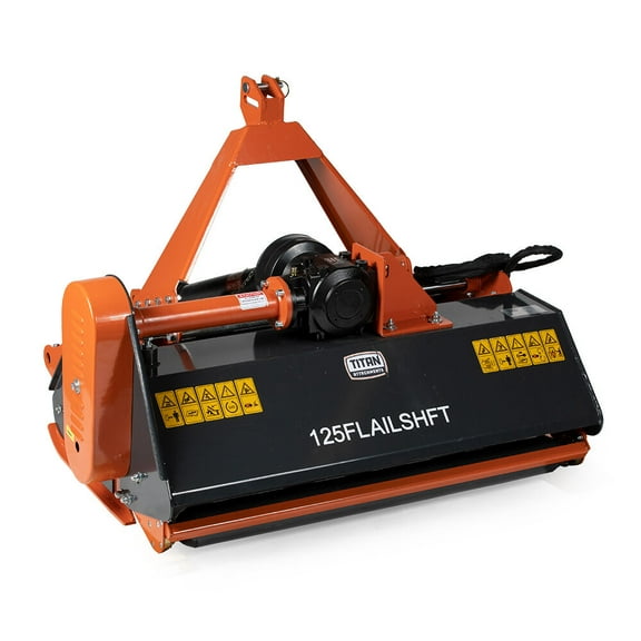 Titan Attachments 3 Point 48in Flail Mower with 16in Hydraulic Side Shift, 30-40 HP Mowing Attachment for Category 1 Tractors and Loaders