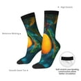 thumbnail image 4 of Daiia Mango In The Rain Print Crew Socks – Soft Breathable Long Socks for Men & Women, Moisture-Wicking & Comfortable Daily Wear Socks, One-Size Fits Most (US 5-11), 4 of 6