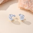 thumbnail image 3 of AFFY 14K White Gold over 925 Sterling Silver Chunky Stud Half Hoop Earrings for Women Jewelry, 3 of 6