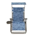 thumbnail image 5 of Bliss Hammocks 33-in Wide XXL Zero Gravity Chair w/ Adjustable Canopy Sun-Shade, Drink Tray, & Adjustable Pillow, 360 Lbs Capacity (Blue Flowers, 5 of 7
