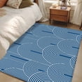 thumbnail image 4 of 3'x5' Rug for Living Room Bedroom, Navy Blue Ombre Washable Area Rugs Non-Slip Carpet Mats, Farmhouse Stripes Modern Abstract Art Indoor Low Pile Area Rug Runner for Kitchen, Mudroom, 4 of 8