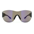 thumbnail image 2 of Mens Retro Color Mirror Shield Wrap Futuristic Sport Sunglasses Black - Blue Mirror, 2 of 4