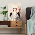 thumbnail image 5 of Qisvanset Framed Canvas Wall Art 12x16 Inch Red-Crowned Crane Bamboo Asian Minimal Art, 5 of 5