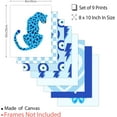 thumbnail image 3 of Aesthetic Canvas Wall Art Prints Blue Modern Art Preppy Room Decor Painting 9PCS Unframed Abstract Eyes Leopards Butterflies Love Artwork for Teen Girls Bedroom Living Room Apartment Dorm, 3 of 9