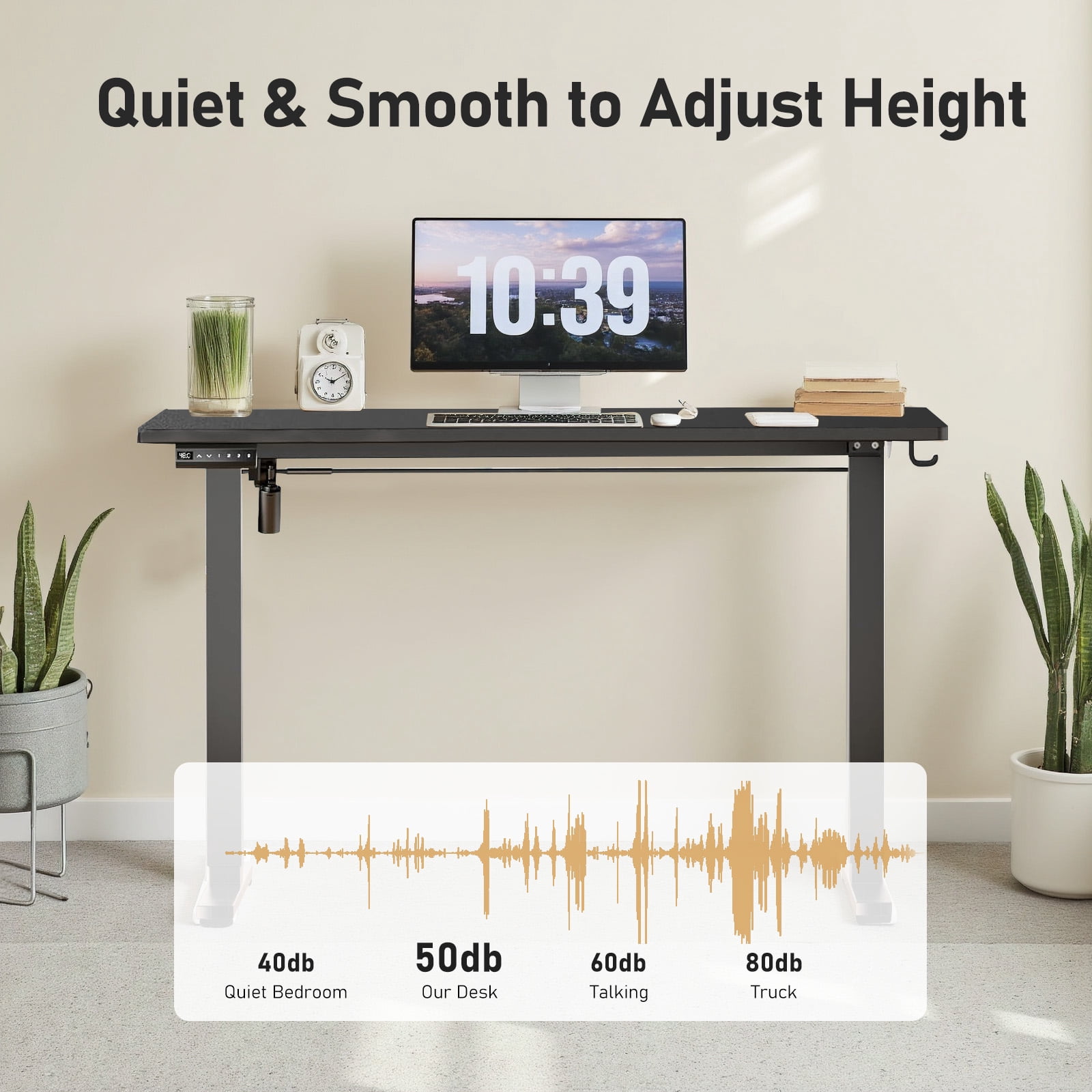 48" x 24" Electric Height Adjustable Standing Desk with Memory Presets, Ergonomic Sit-to-Stand Desk for Home Office, Black