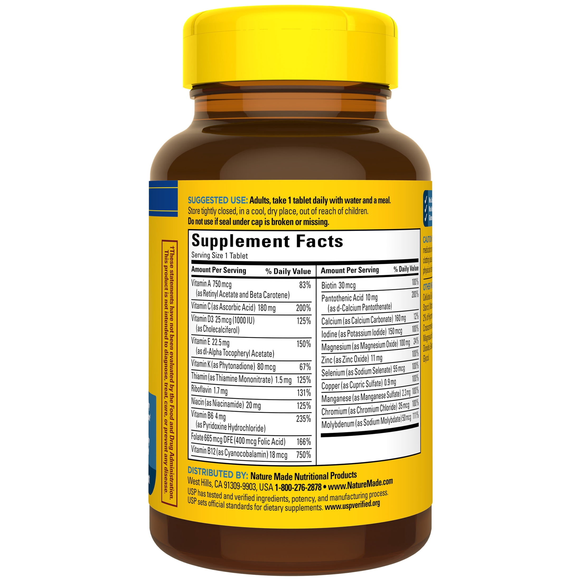 Nature Made Multivitamin For Men with No Iron Tablets, Mens Multivitamin, 90 Count