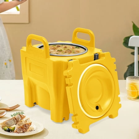 

21.13Qt Insulated Food Carrier - Durable Stainless Steel Excellent Thermal Insulation Portable with Wheels Ideal for Outdoor and Indoor Use