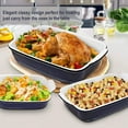thumbnail image 4 of Ceramic Bakeware Set, Casserole Baking Dish Ceramic 3 Piece Rectangular Dark Blue, 4 of 9