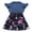 1346, variant on iiniim Kids Girls Spliced Cotton Dress Denim Lapel Collar Flying Sleeve Shirt with Floral Swing Skirt Set Summer Clothes