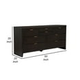 thumbnail image 5 of Benjara Maq 50 Inch 8 Drawer Wide Dresser Chest, Bronze Metal Handles, Dark Brown, 5 of 5