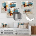 thumbnail image 4 of Designart "Teal Orange Bold Flow composition" Abstract Collages Metal Art Living Room, 4 of 5