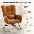 thumbnail image 5 of Kselythan Rocking Chair Nursery,Upholstered Padded Seat Rocking Chair with High Backrest,Reading Chair Modern Accent Recliner Modern Rocking Accent Chairs Ideal for Living Room,Bedroom,Cozy Reading, 5 of 10