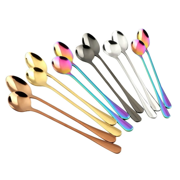 Mfigree Long-Handled Ice Tea Spoon, Cocktail Stir Spoons, Stainless Steel Coffee Spoons, Ice Cream Scoop,Stainless Steel Cocktail Stirring Spoons,Set of 12